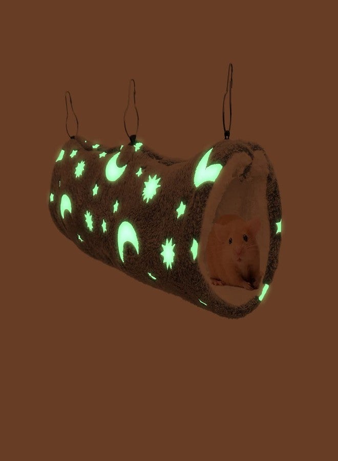 EAEDMY Luminous Noctilucent Glow Guinea Pig Rat Hammock Tunnel, Ferret Hanging Bunk Bed Hammock, Rat Ferret Guinea Pig Hideout and Soft Bed for Small Animals (5.Moon Tunnel Hammock) - Image 1